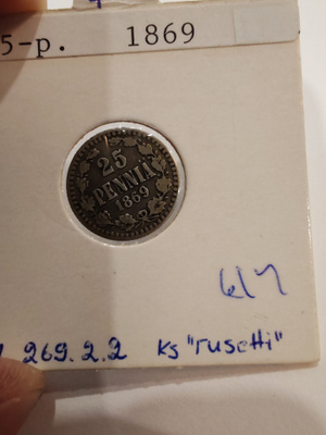 25 Penniä 1869 Rusetti?