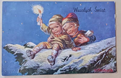 Kaksi lasta kuusenoksalla, Puolasta Suomeen 1937
