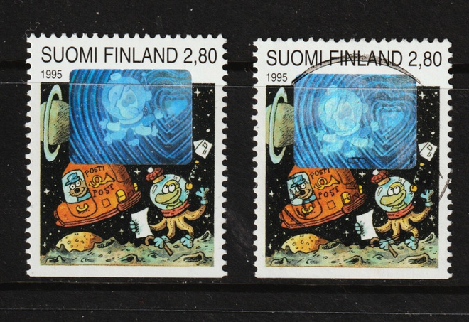 1995 Ystävyydella 2,80mk merkki leimattu ja leimaamaton**