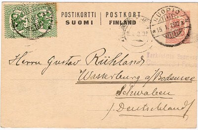 1917 10 pennin ehiö lisämerkein Saksaan