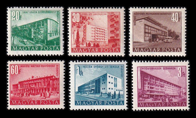 Unkari 1186-91_I ** Käyttösarja rakennuksia (22x18mm) (195