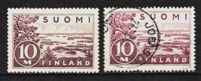 1930 10mk yleismerkki leimattu ja leimaamaton