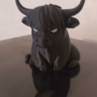 Highland cow -lehmäfiguuri, hiilenmusta, noin 7 cm - pikkukuva 4