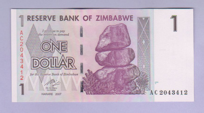 Zimbabwe 10 Dollars v.2007 UNC P-65