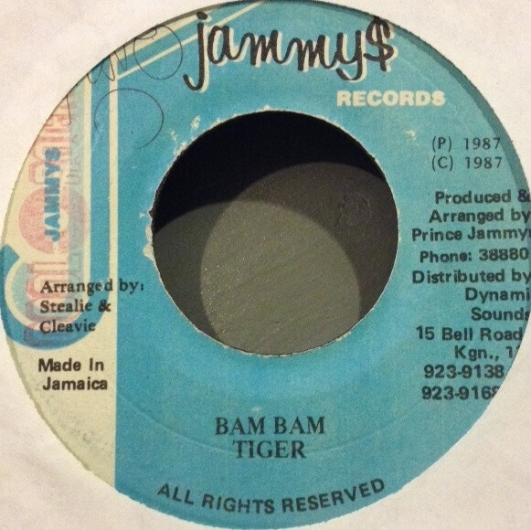 7” SINGLE Tiger - Bam Bam JAMMY’S Jamaica REGGAE Dancehall