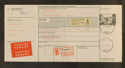 # 23683 #R-Pika paketti kotiinkanto Kuopio > Helsinki - 1967