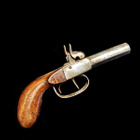 Upea vierekkäispiippuinen nallilukkopistooli, n. 1850 - pikkukuva 1
