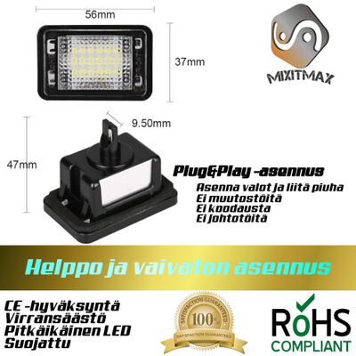 MB GLK LED rekisterikilven valot — kirkkaan valkoinen 6000