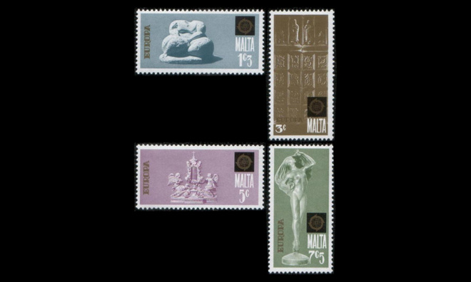 Malta 493-6 ** Europa veistoksia (1974)