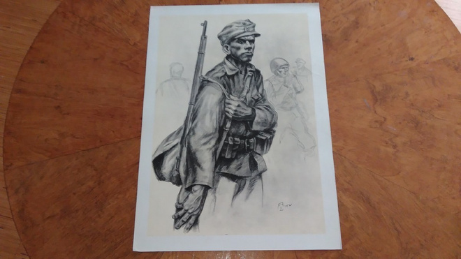 Jatkosota Sotamies Sotapiirros Lindeberg 1942