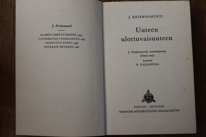 Krishnamurti: Uuteen ulottuvaisuuteen