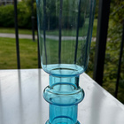 Riihimäen Lasi turkoosi maljakko 27 cm – vintage Suomi - pikkukuva 1