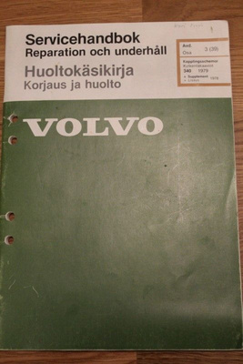 Volvo 340 Huoltokäsikirja osa 3 Kytkentäkaaviot