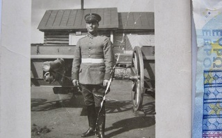 VANHA Valokuva Upseeri Tykki Tykistö KTR 2. Viipuri 1920-l