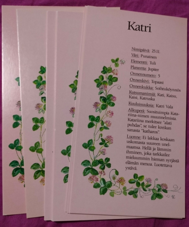 Nimikortti / Nimipäiväkortti Katri