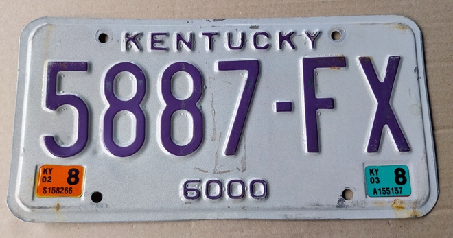 Kentucky USA Jenkkikilpi verotarra on