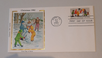 USA FDC Christmas 1982 Colorano "Silk"