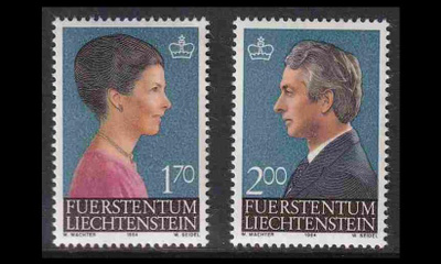 Liechtenstein 864-5 ** Kruununprinssi Hans-Adam ja Marie (19