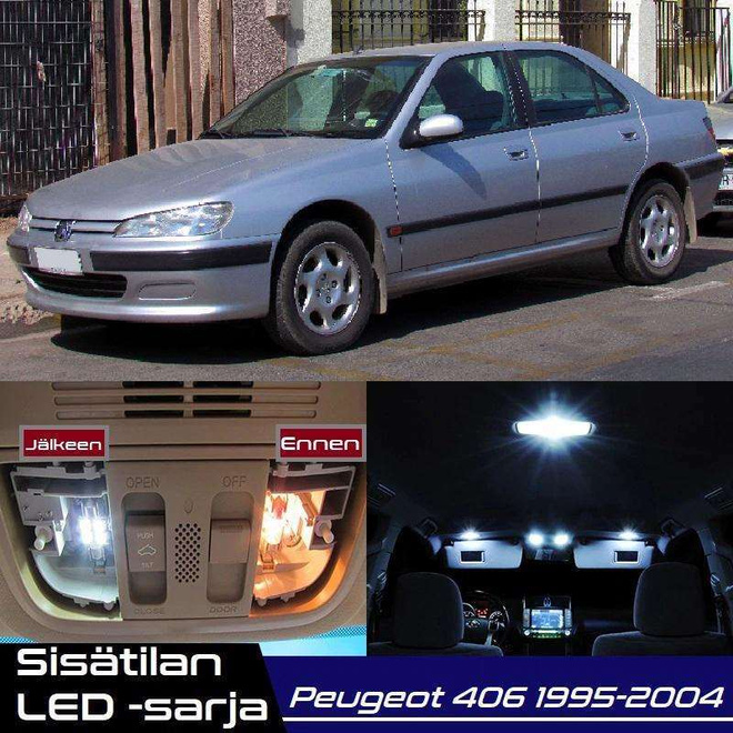 Peugeot 406 Sisätilan LED-sarja 15-osainen