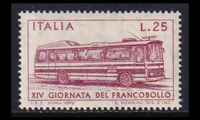 Italia 1383 ** Postimerkin päivä linja-auto (1972)
