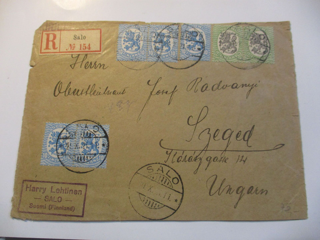 1921 Salo R kuori Unkariin
