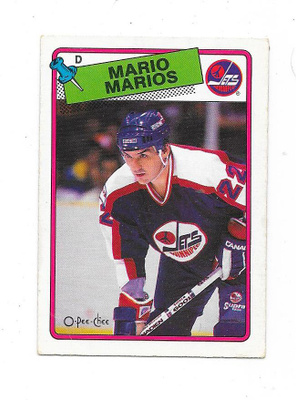 1988-89 OPC #233 Mario Marois , Winnipeg Jets Goonie