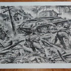 Jatkosota Panssarivaunu Tankki Sotapiirros Lindeberg 1942 - pikkukuva 1