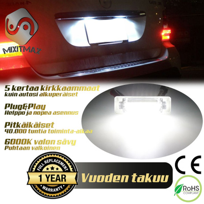 MB W202 / W210 LED rekisterikilven valot — kirkk