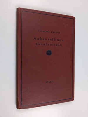Johannes Öhquist : Aakkosellinen sanaluettelo Johannes Öh...