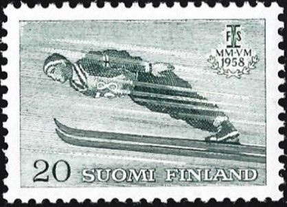 1958 Hiihdon MM-kisat Mäkihyppy 20 mk ** LaPe 489