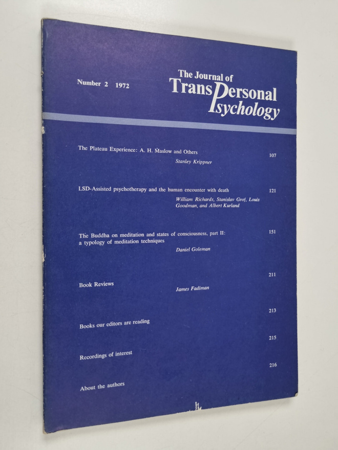 The Journal of Transpersonal Psychology 2/1972