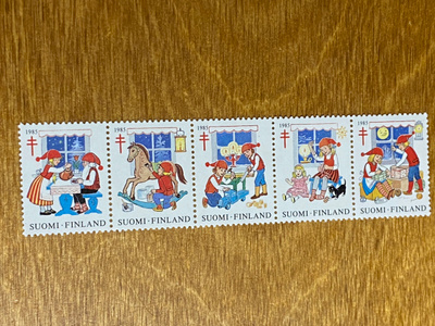 JOULUMERKKI 1985 JOULUTONTTUJA RIVILÖ**