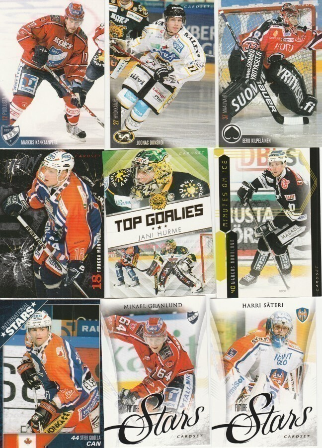 2010/11 Cardset ser. 1 ja 2  perus ja erikoiskortit