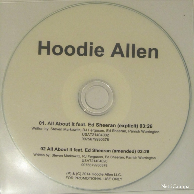 Hoodie Allen • All about It PROMO CDr-Single