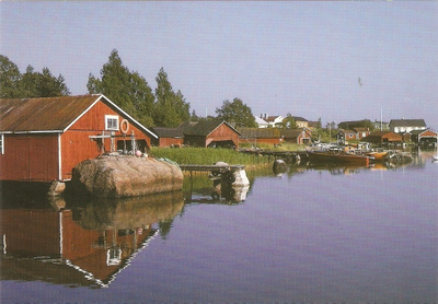 Suomi-kuvia : "Rantamaisema", venevajat . Ei kulkenut