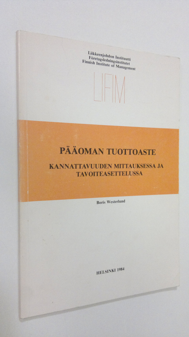 Boris Westerlund : Pääoman tuottoaste kannattavuuden mitt...