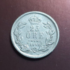 Ruotsi vuoden 1855 hopearaha 25 öre - Oscar I - pikkukuva 1
