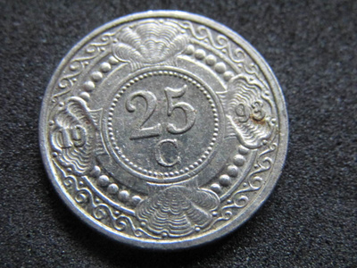 25 cents 1993 Hollannin Antillit. Netherlands Antilles