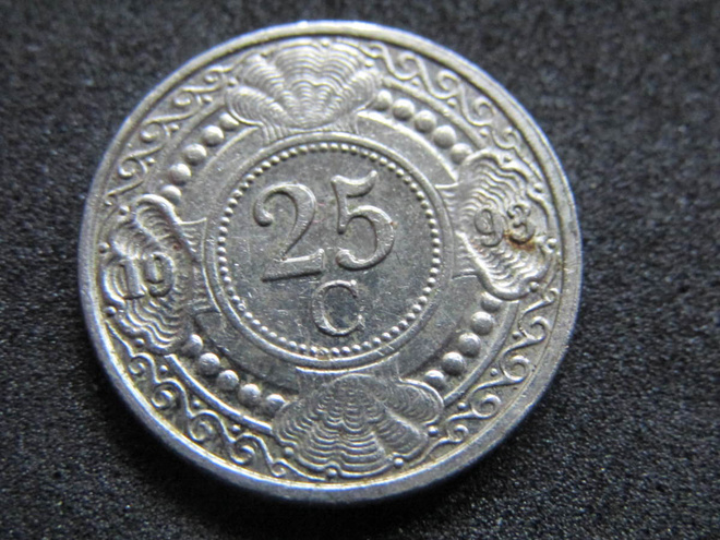25 cents 1993 Hollannin Antillit. Netherlands Antilles