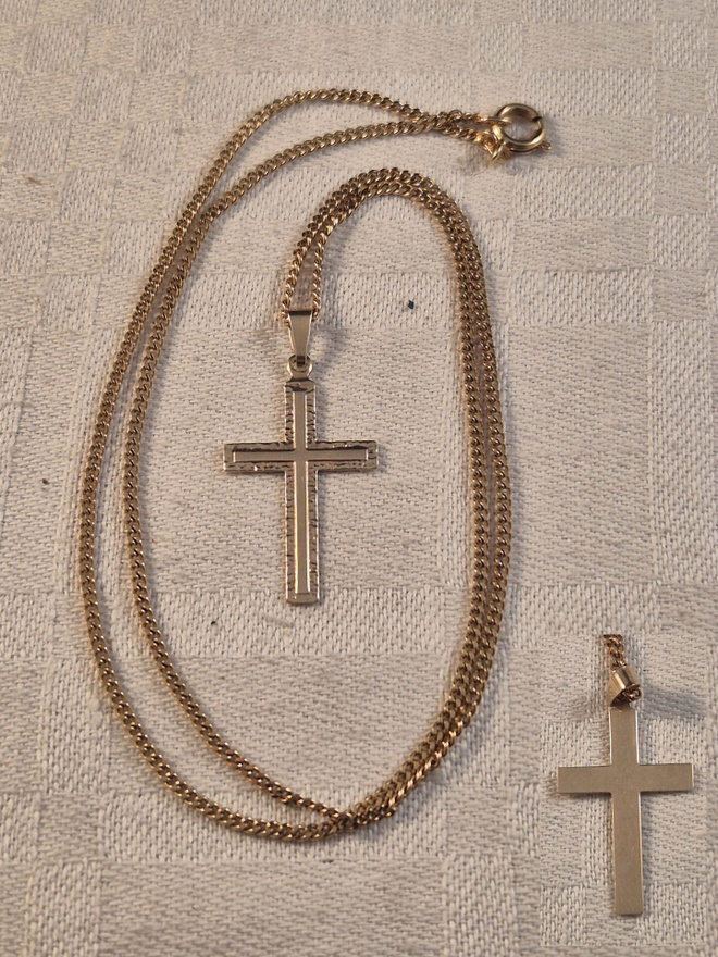 Kultaketju+risti, 14K, 50 cm, 6,0 g