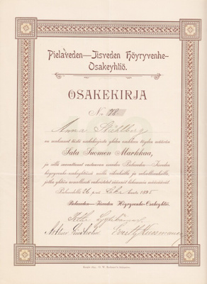 OKK 1895 Pielaveden - Iisveden Höyryvenhe Oy, Pielavesi