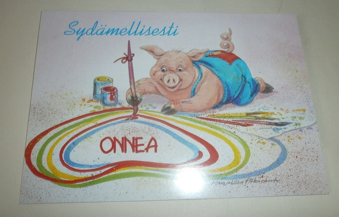 Marjaliisa Pitkäranta: Porsas onnittelee, ei p.
