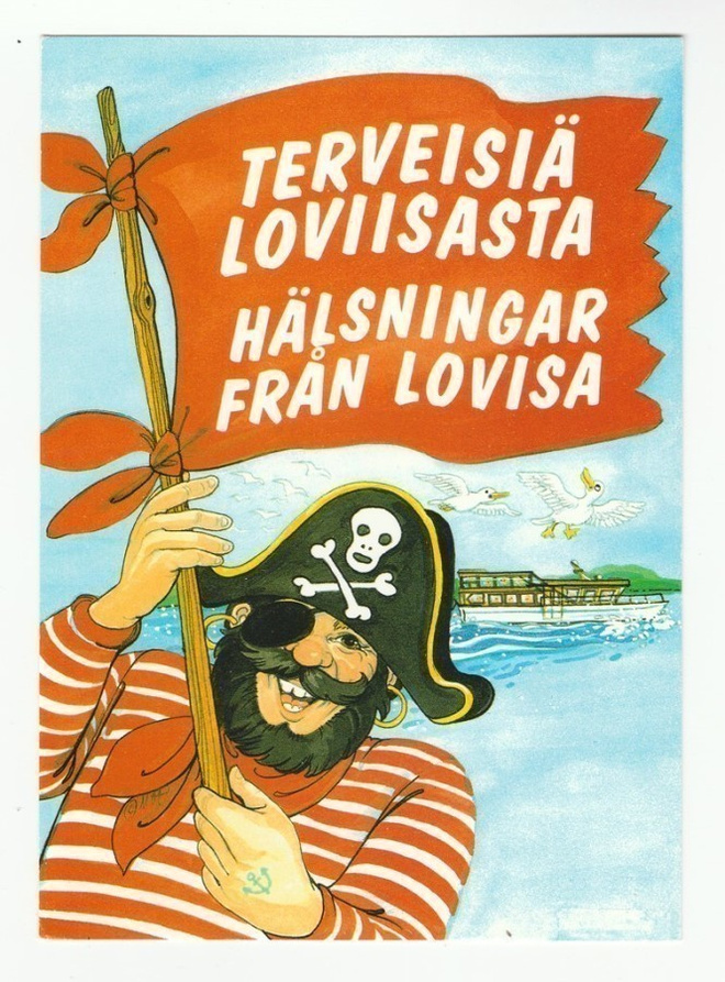 Marjaliisa Pitkärannan postikortti "Terveisiä Loviisasta"