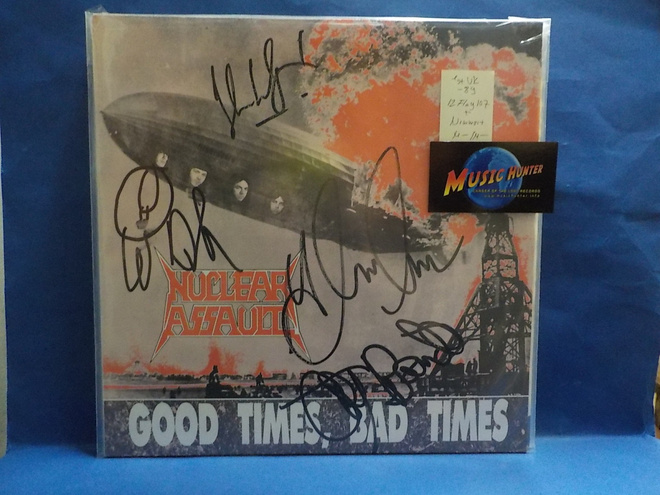 NUCLEAR ASSAULT - GOOD TIMES BAD TIMES M-/M- + NIMMARIT LP