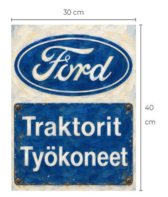 Uusi Ford traktorit työkoneet alumiinitaulu 30 cm x 40 cm