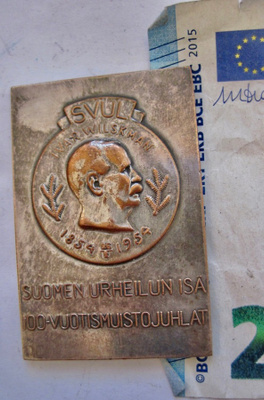 VANHA Mitali Plaketti SVUL Ivar Wilksman 1854-1954