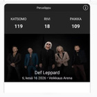 DEF LEPPARD 1 lippu 16.6.2026 Veikkaus Arena - pikkukuva 2