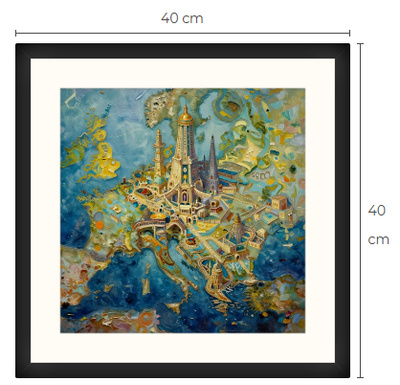 Uusi uniikki fantasia kartta art print taulu 40 cm x 40 cm