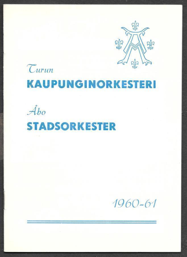 Turun kaupunginorkesteri - käsiohjelma 1960-61