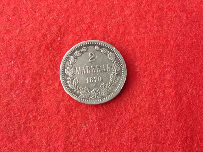 2. MARKKAA 1870. HOPEAA. SUOMI